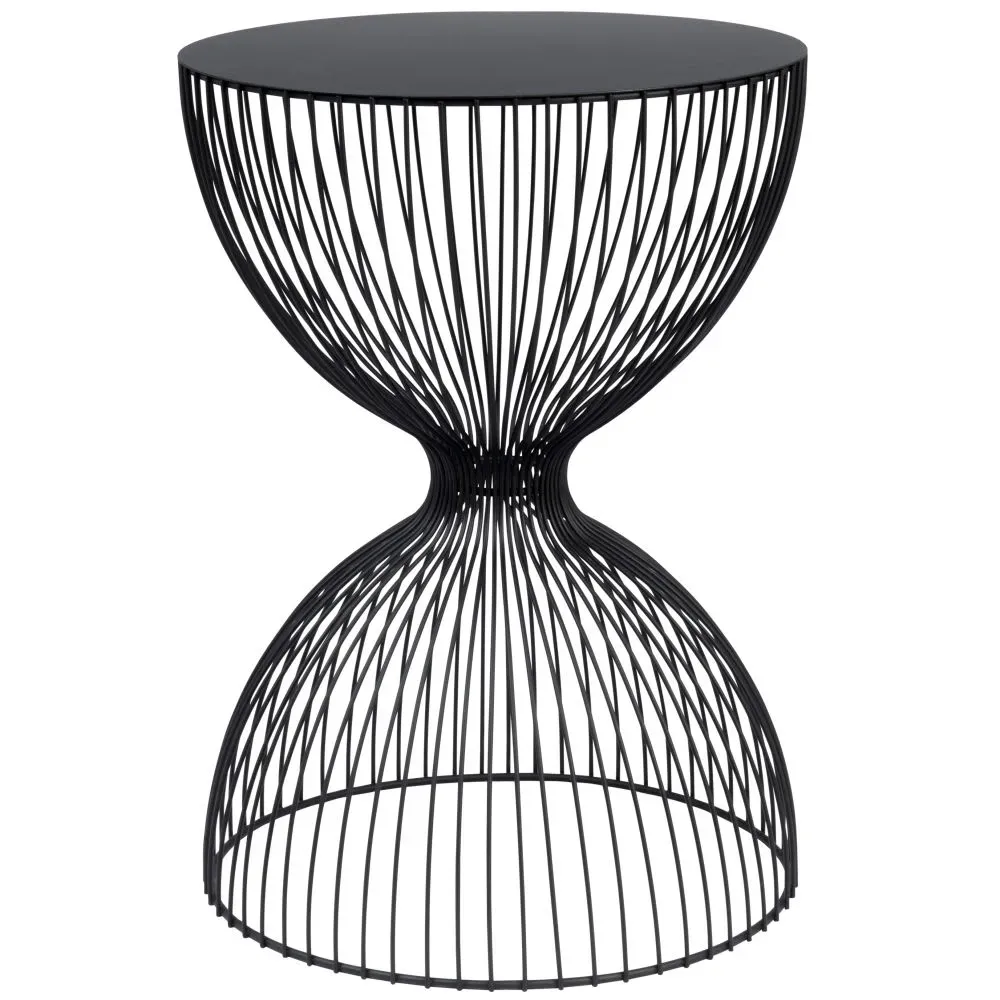 Bout de canapé filaire métal noir mat