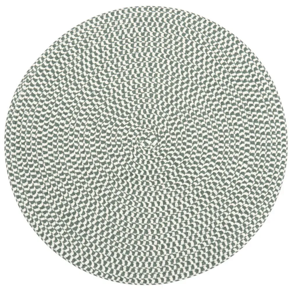 Set de table rond en papier bleu et blanc