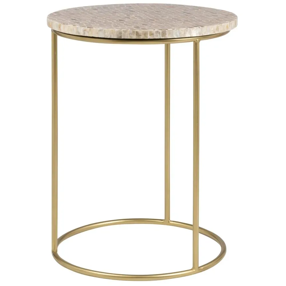 Bout de canapé en métal doré