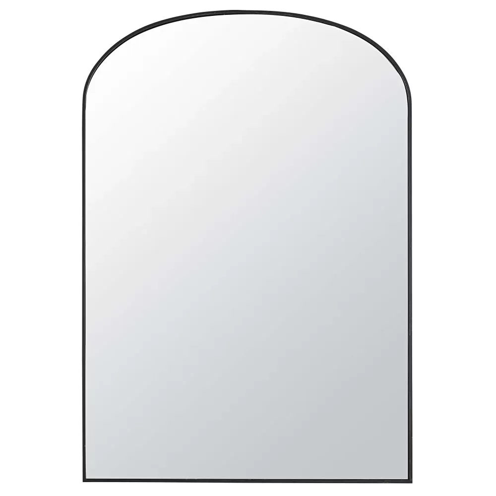 Grand miroir arche en métal noir 118x170