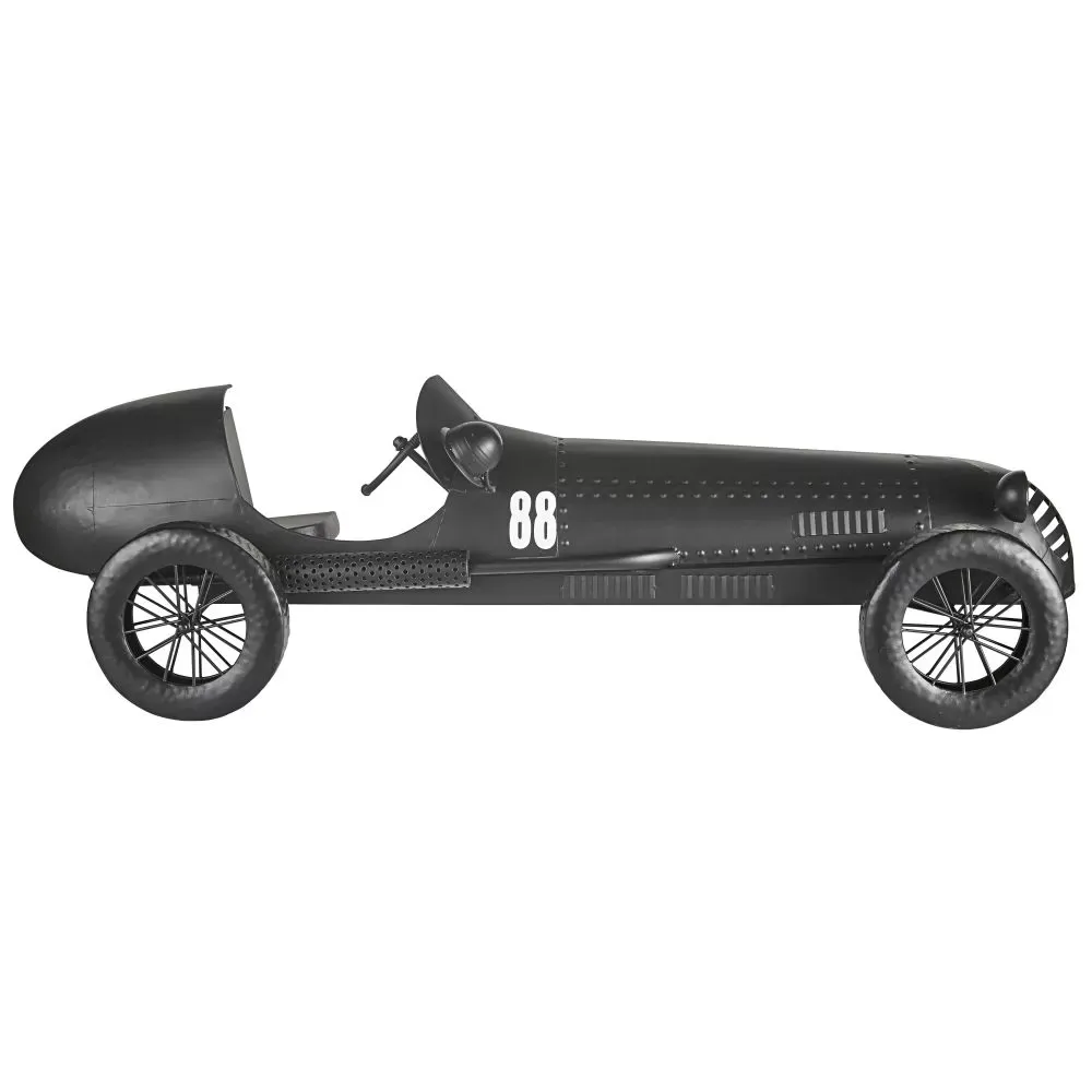 Déco murale voiture en fer forgé noir, 119x35 cm