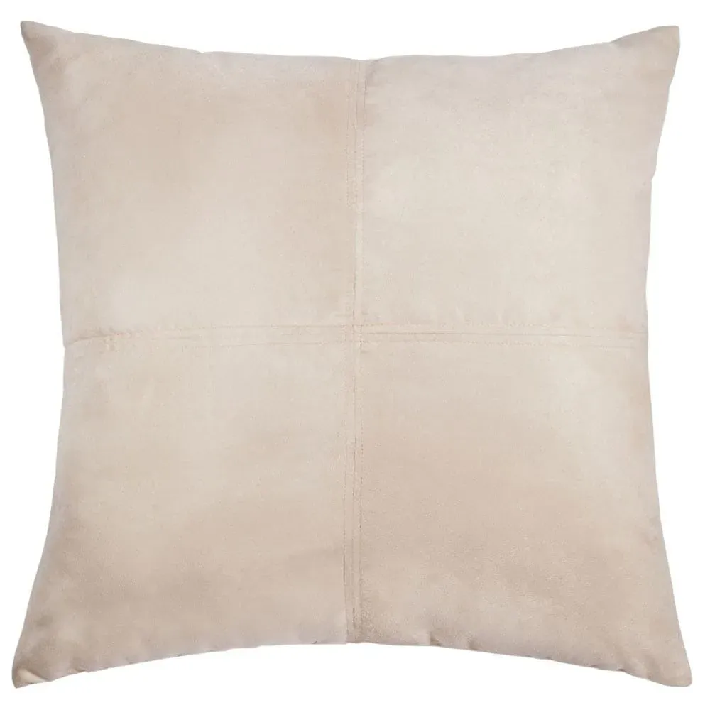 Coussin effet suédine écrue 60x60