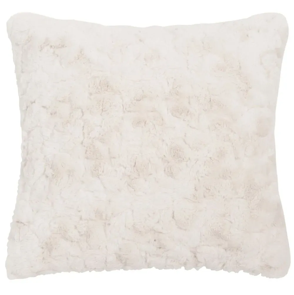 Coussin imitation fourrure blanche 45x45