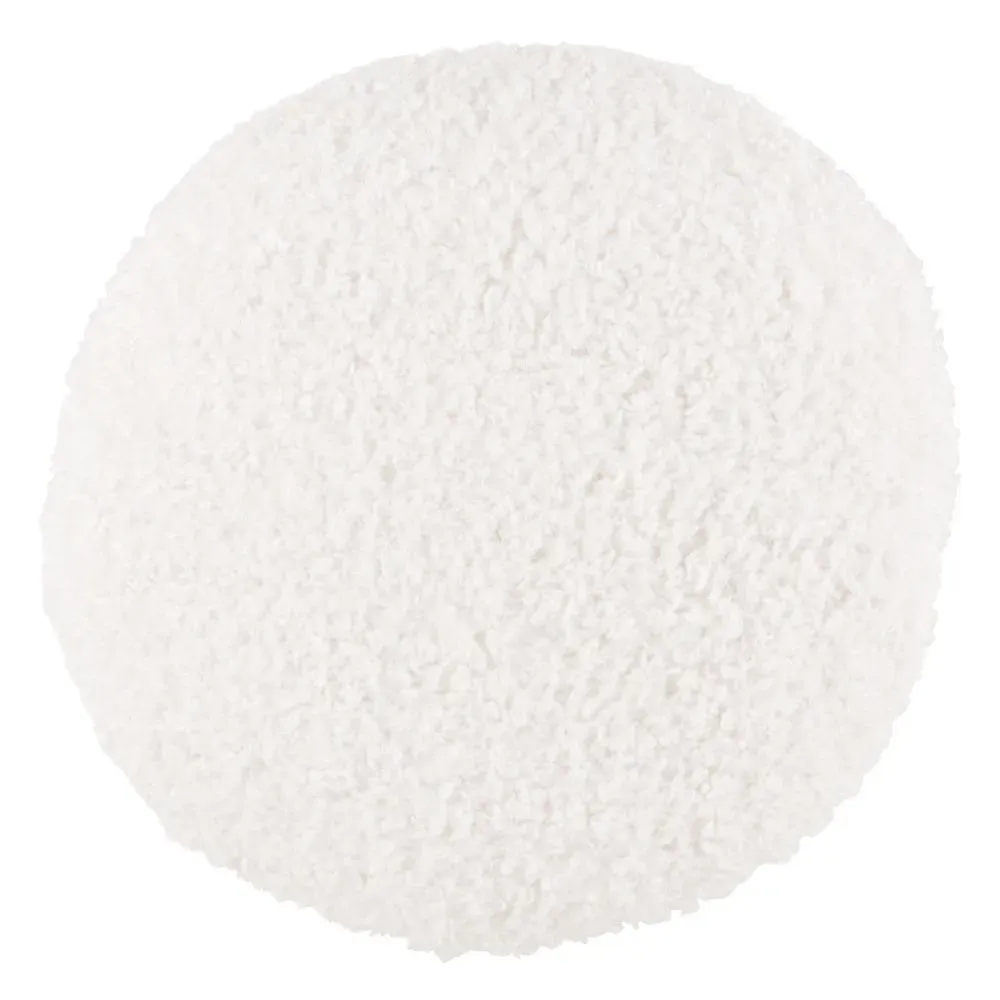 Coussin rond bouclette blanc D40