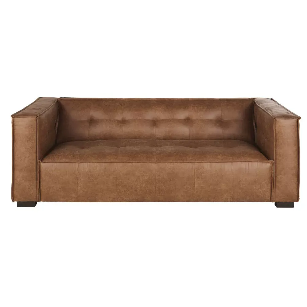 Canapé 3 places en textile enduit camel