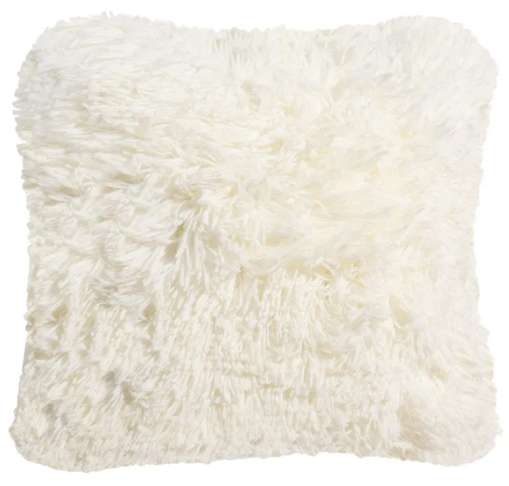 Coussin imitation fourrure écrue 45x45