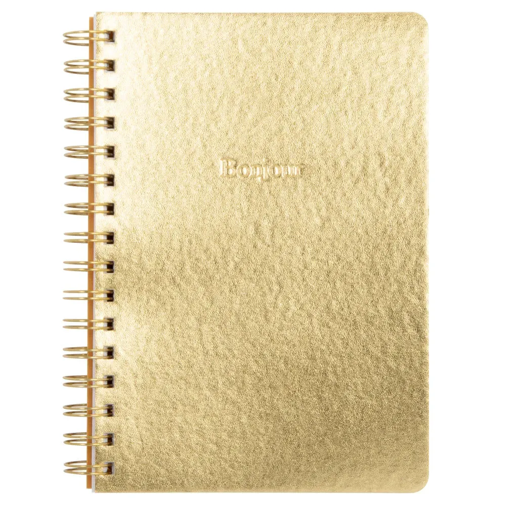 Carnet à spirales doré
