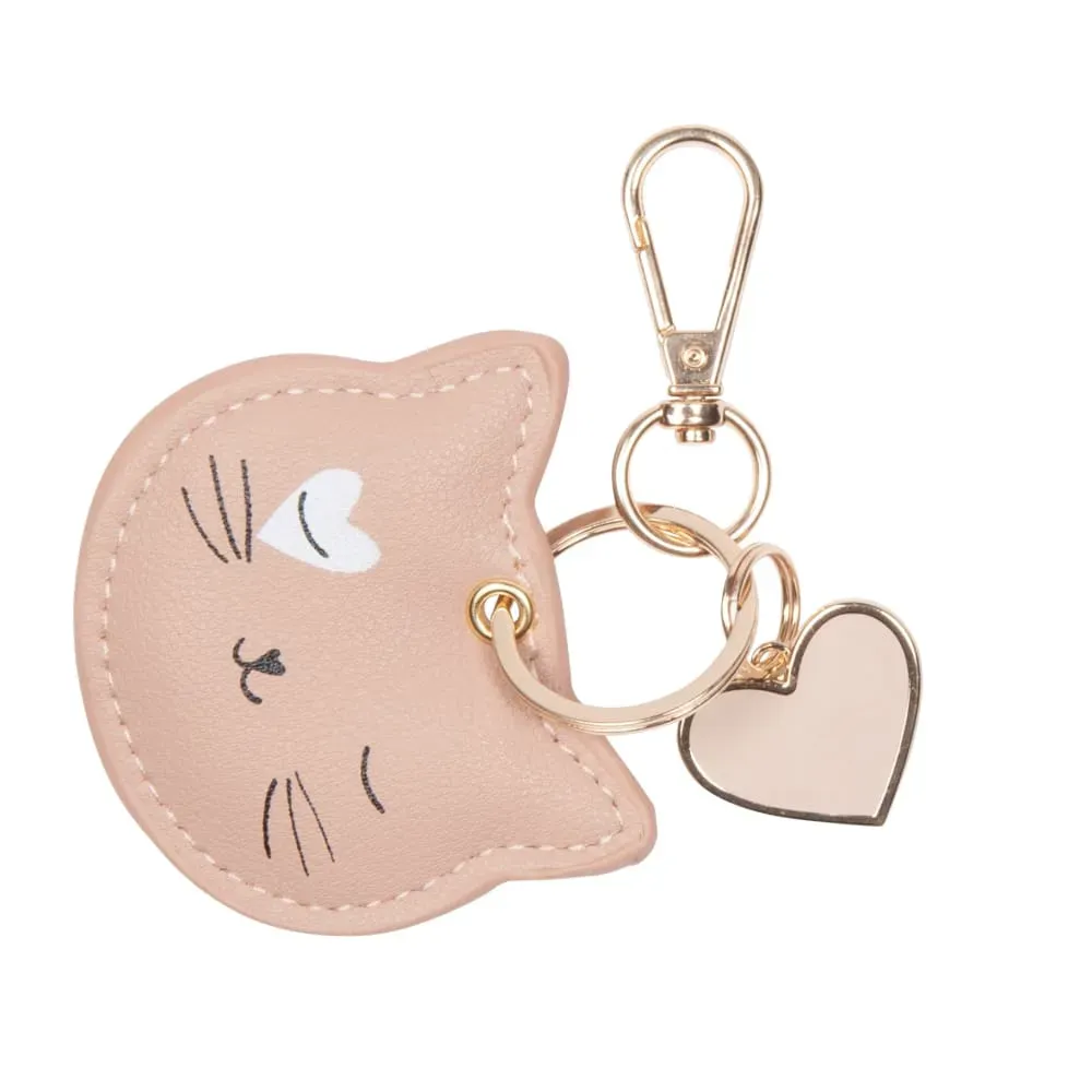 Porte-clés chat rose