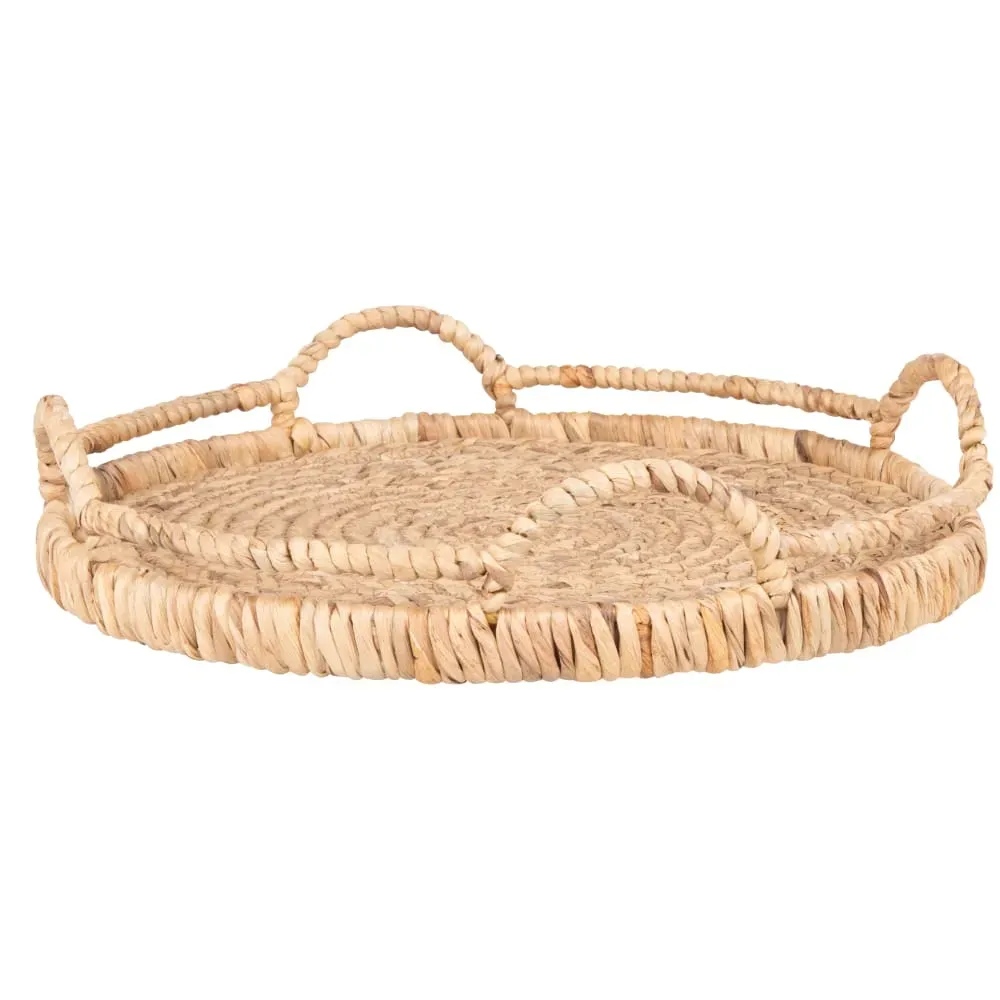 Plateau en jacinthe d'eau tressé D36