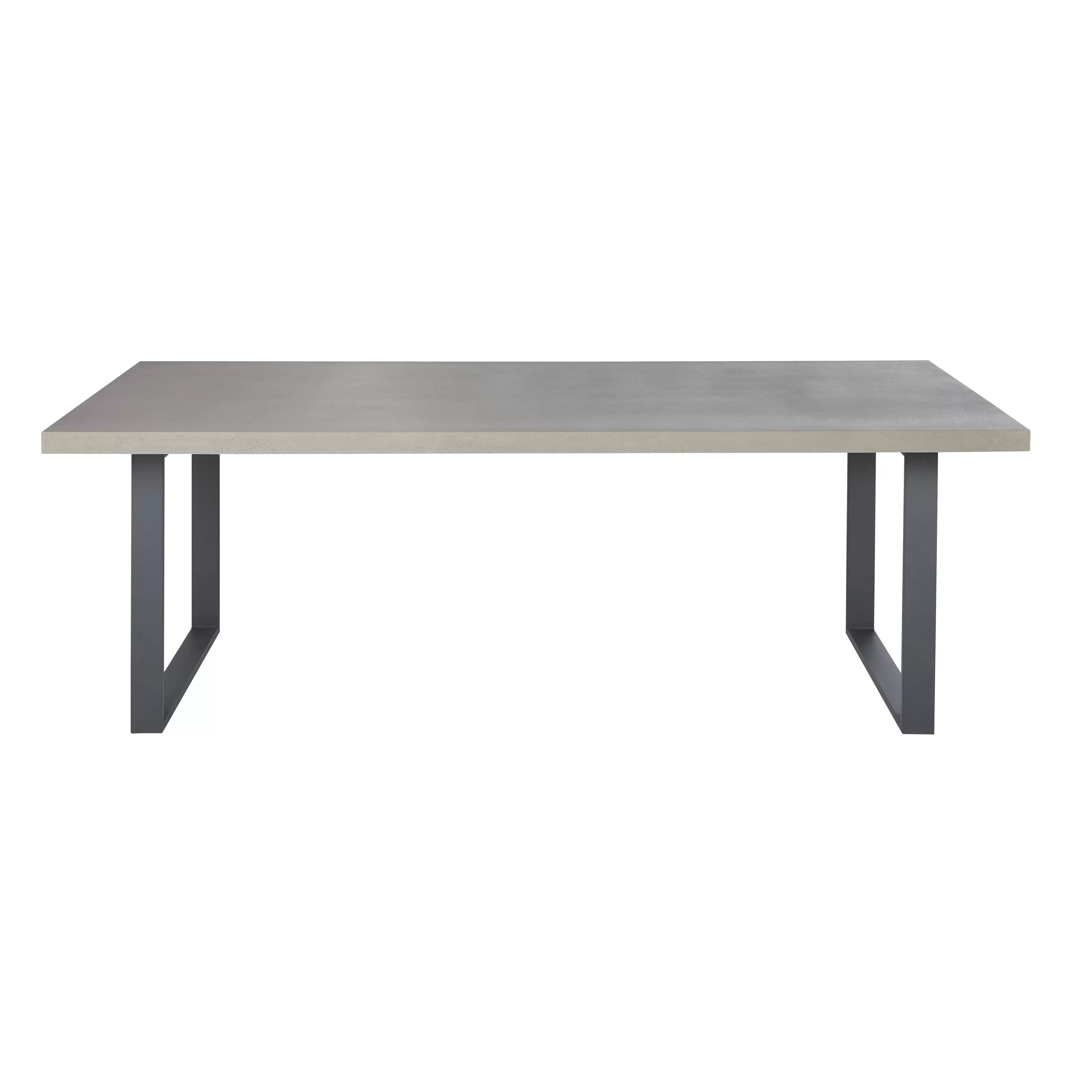 Table de jardin en composite effet béton et fer gris anthracite 8/10 personnes L220