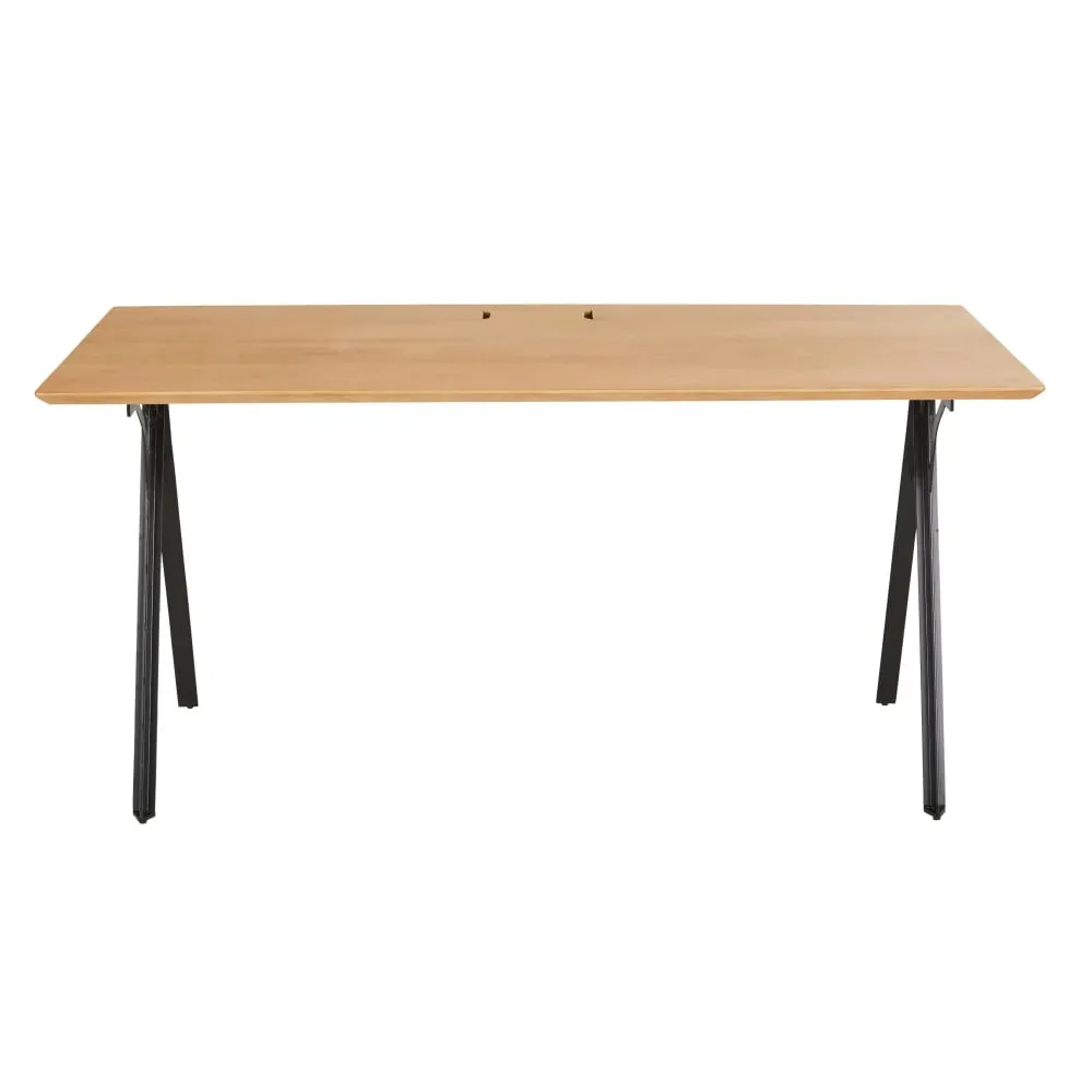 Bureau professionnel en manguier massif et métal noir