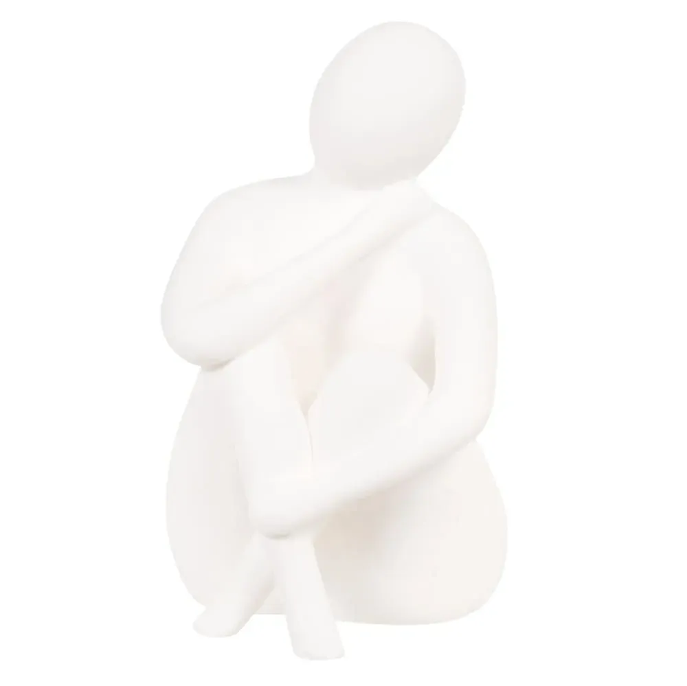 Statuette femme en grès blanc H17