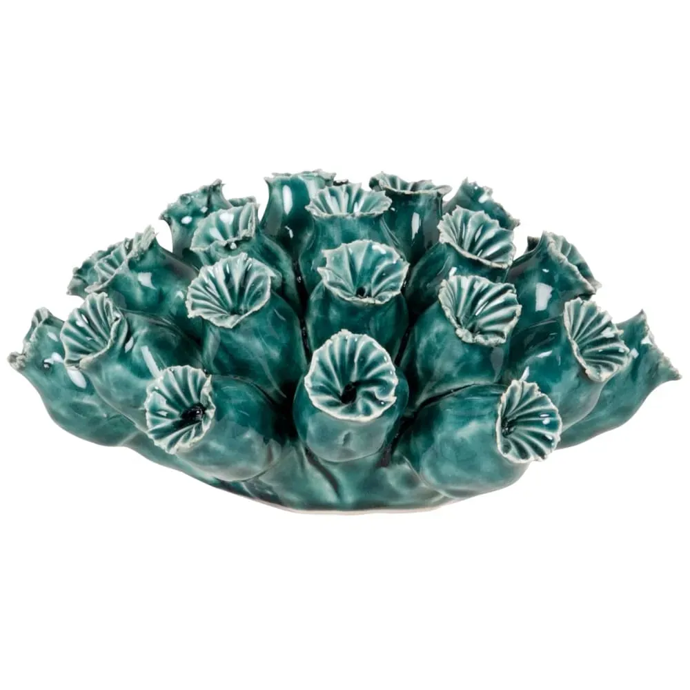 Statuette corail en dolomite bleu vert H7