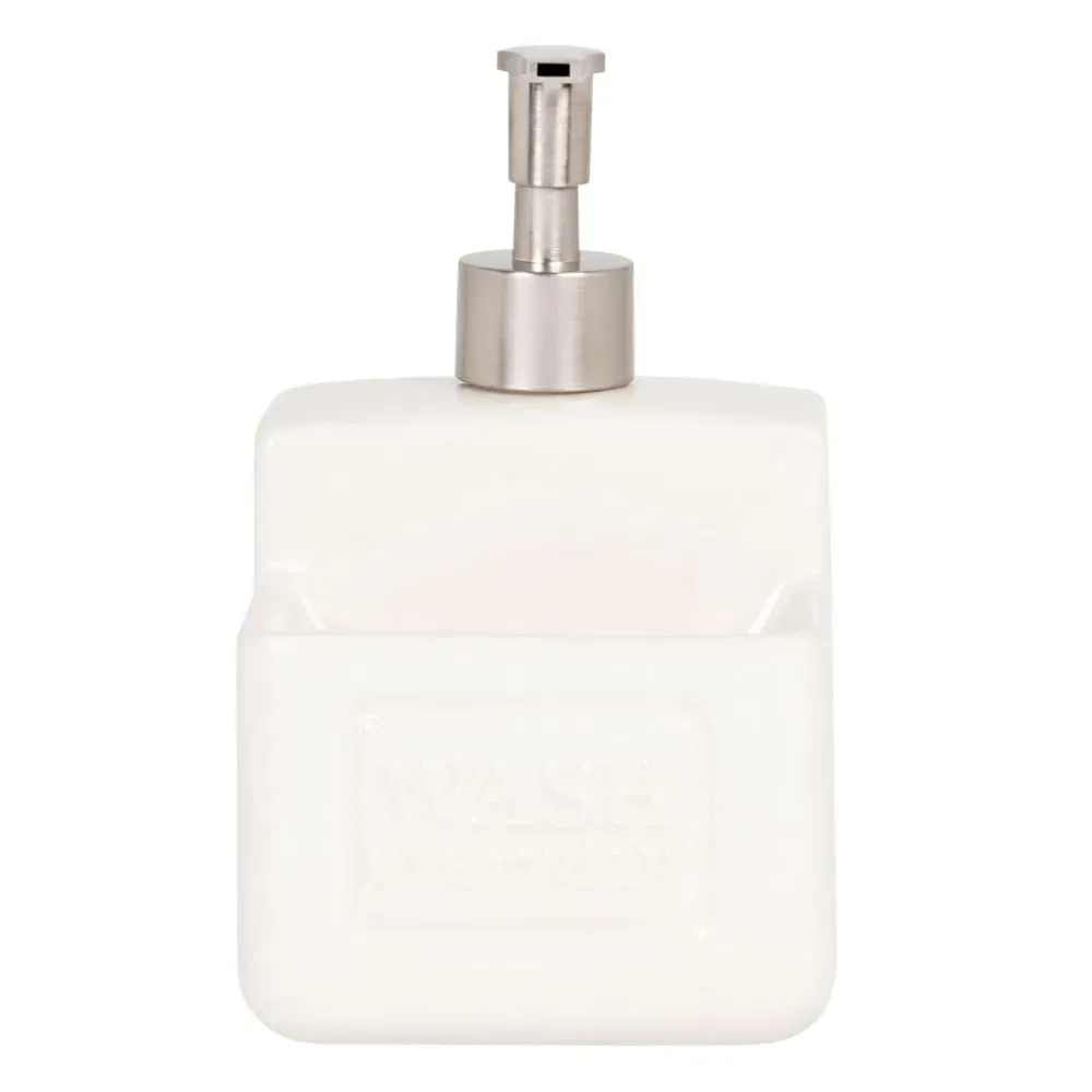 Distributeur de savon en dolomite beige crème