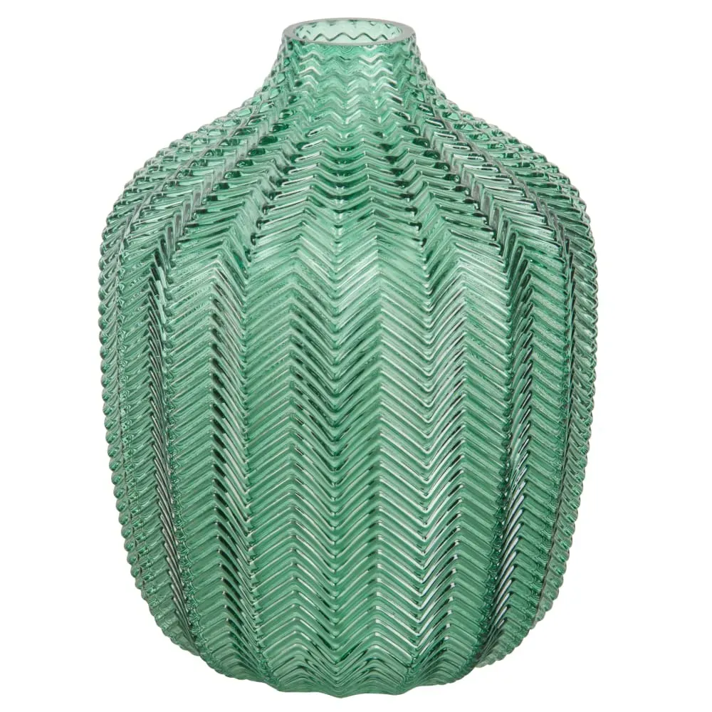 Vase en verre teinté vert H18