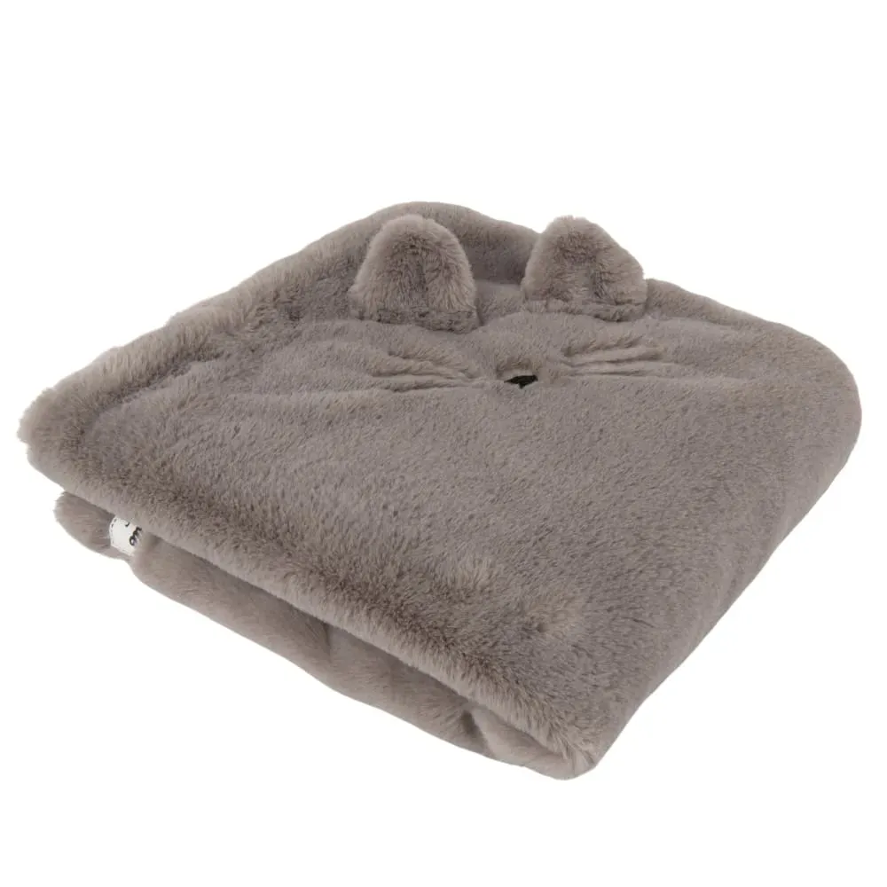 Plaid chat gris 60x60