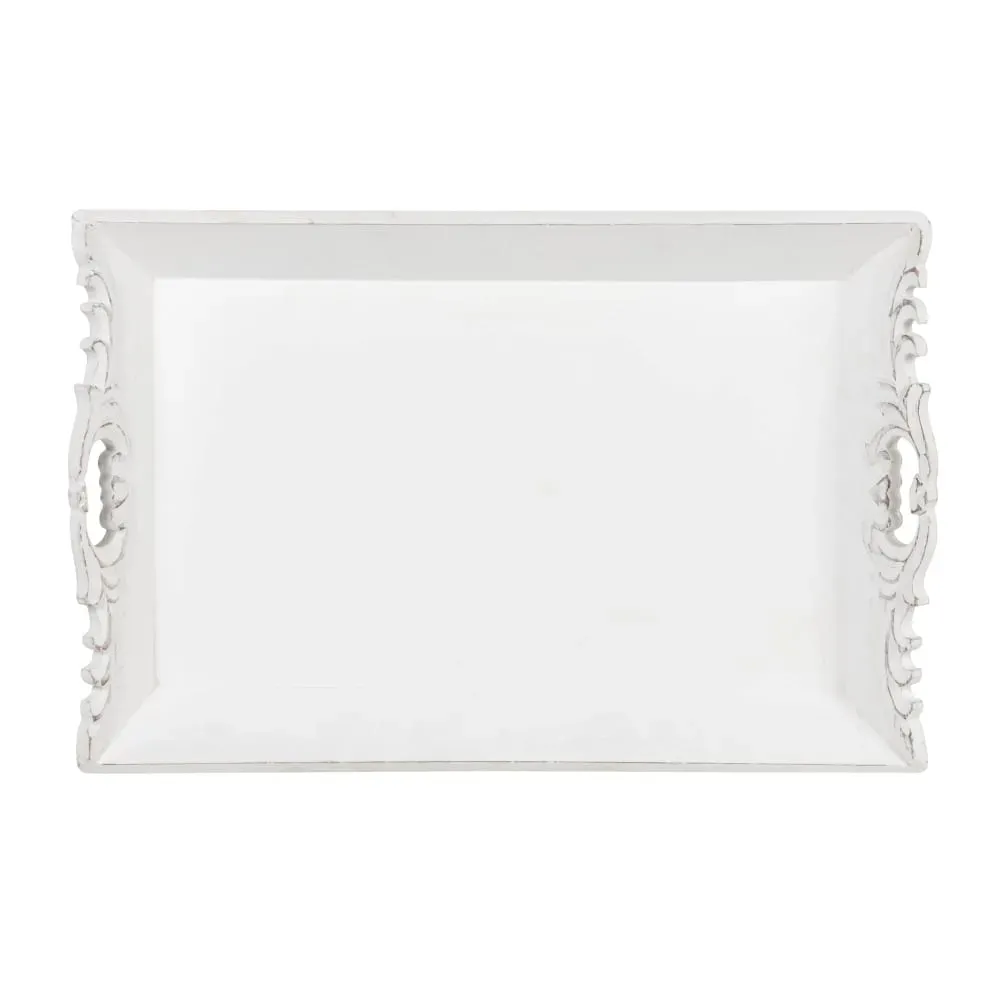 Plateau blanc en bois de manguier blanc