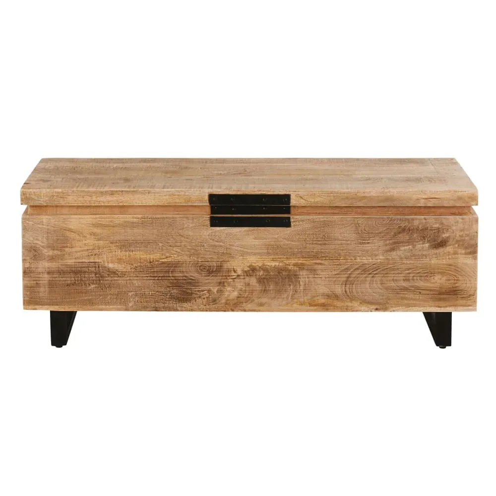 Coffre en bois de manguier et métal