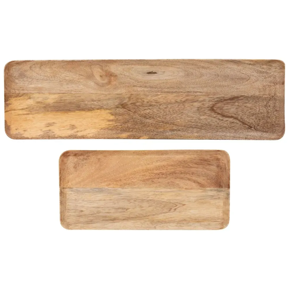Set plateaux en bois de manguier (x2)