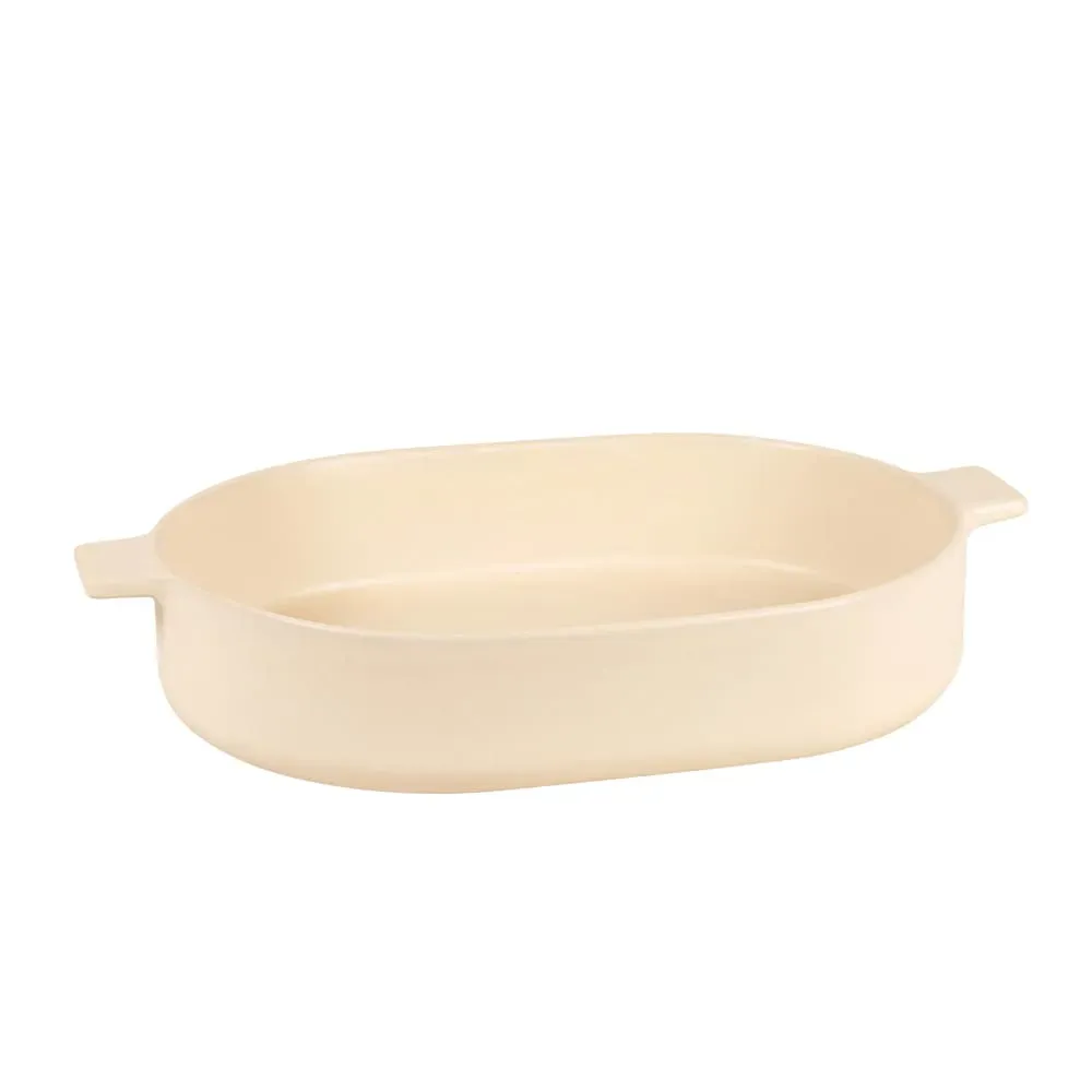 Plat à gratin en grès beige L30