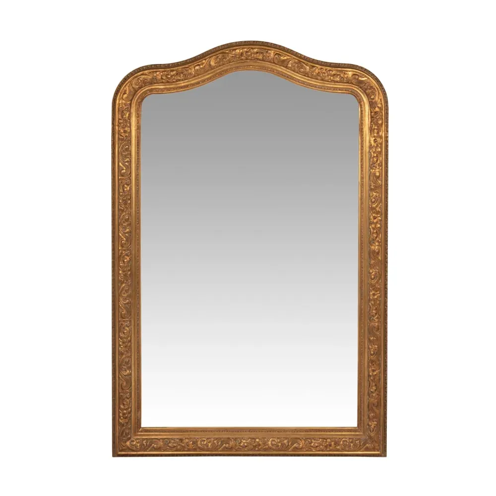 Miroir rectangulaire à moulures dorées 80x120