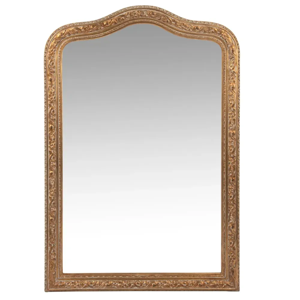 Miroir rectangulaire à moulures doré mat 65x95