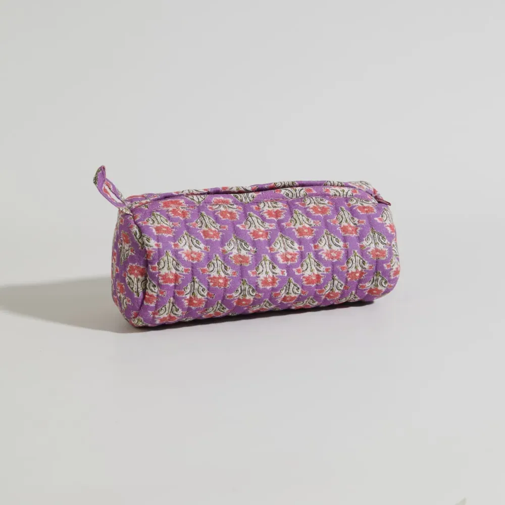 Trousse en coton imprimé multicolore