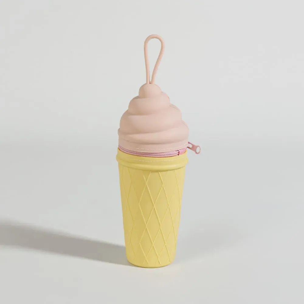Trousse glace en silicone jaune et rose