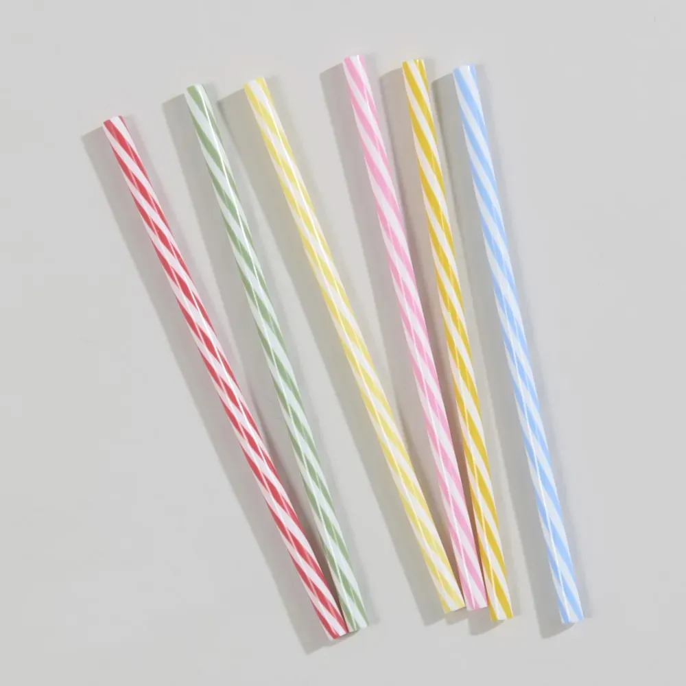 Pailles multicolores (x6)