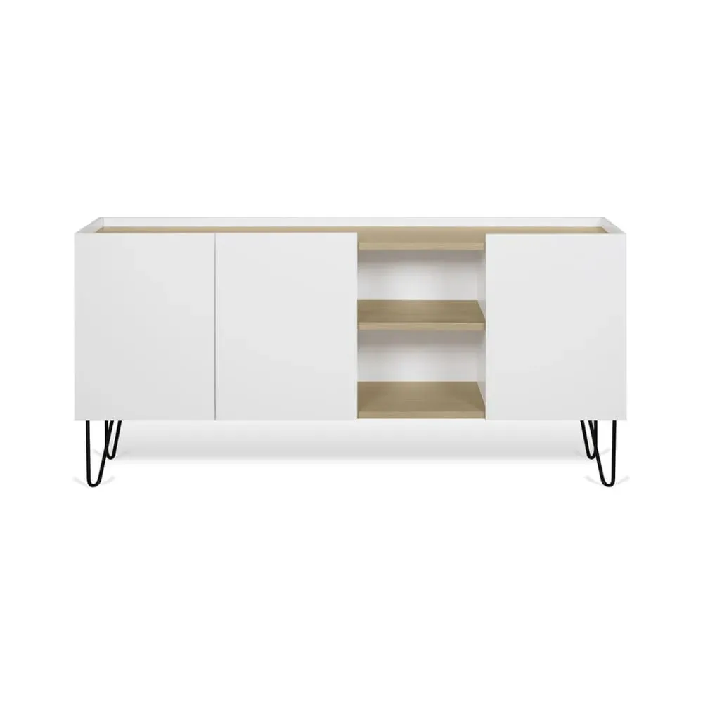 Buffet chêne clair et blanc H83