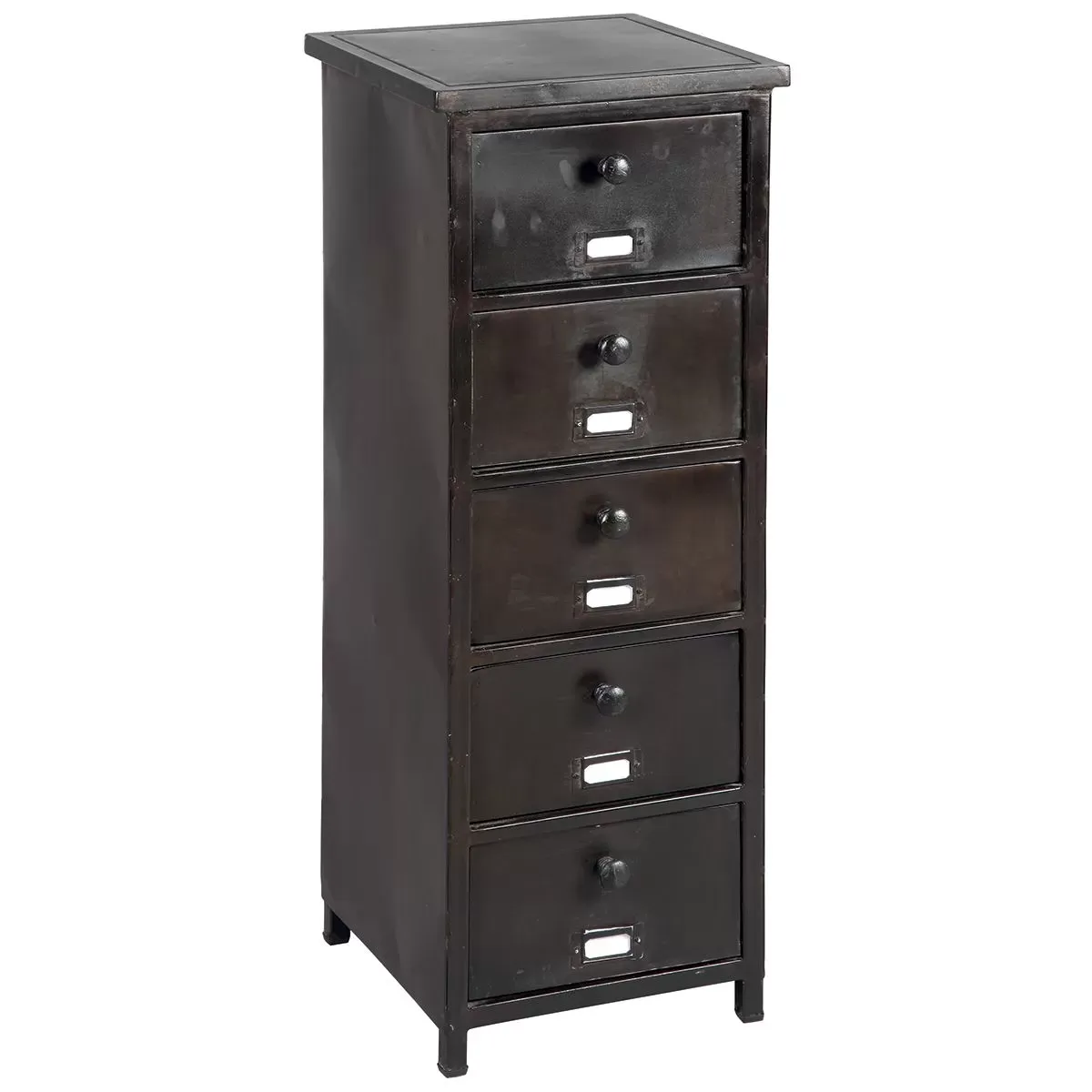 Semainier 5 tiroirs en acier noir