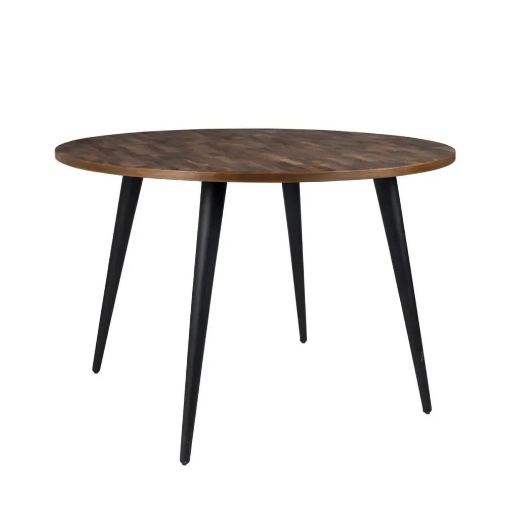 Table repas en bois recyclé et acier noir