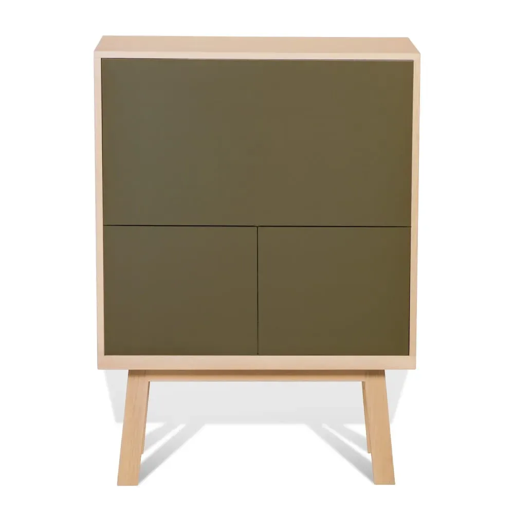 Bureau secrétaire avec rangement de 90 cm de large, en frêne