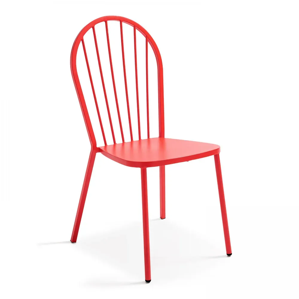 Chaise bistrot de jardin en métal rouge