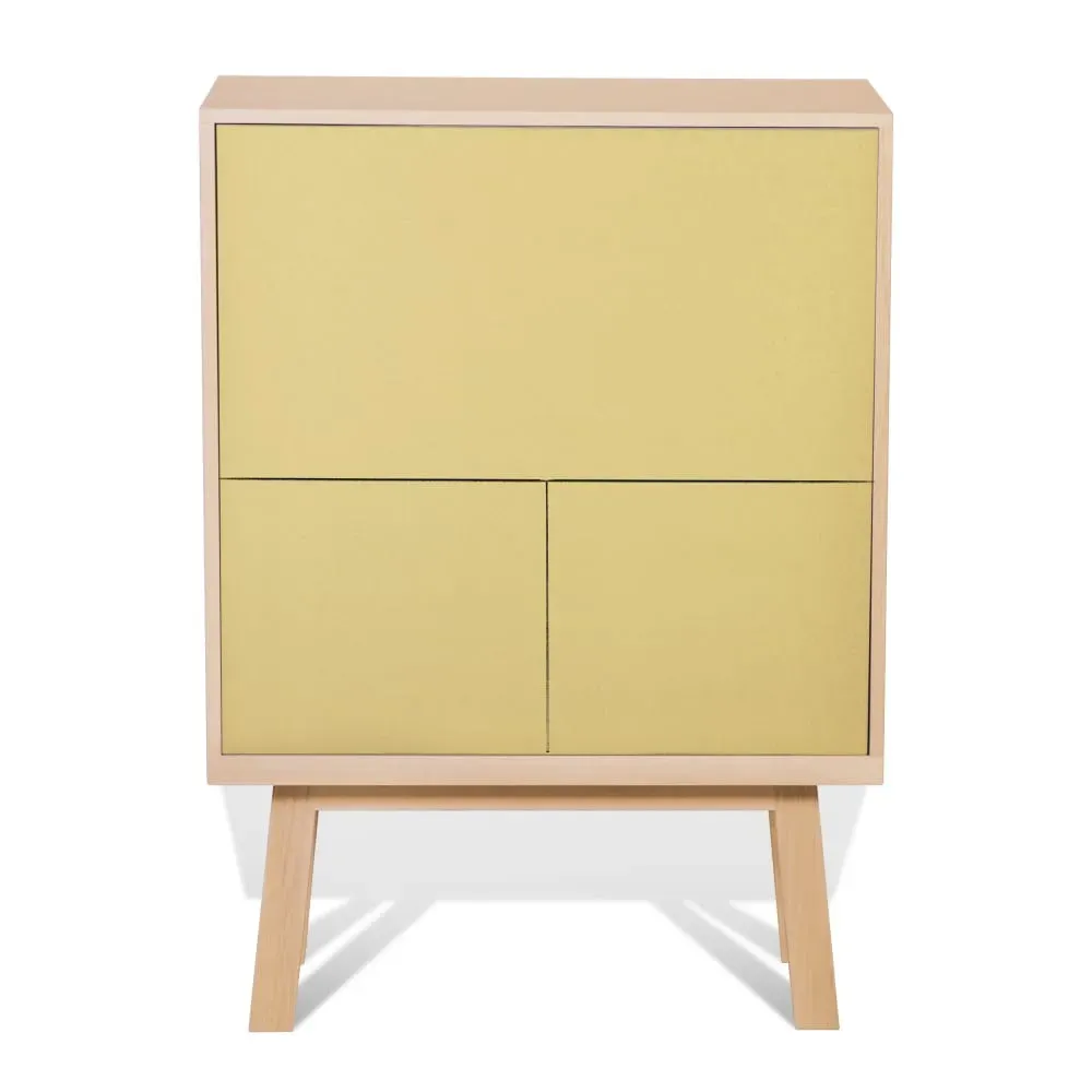Bureau secrétaire avec rangement de 90 cm de large, en frêne