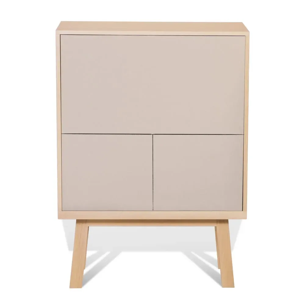 Bureau secrétaire avec rangement de 90 cm de large, en frêne