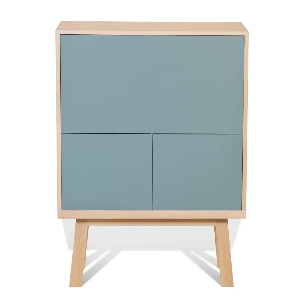 Bureau secrétaire avec rangement de 90 cm de large, en frêne