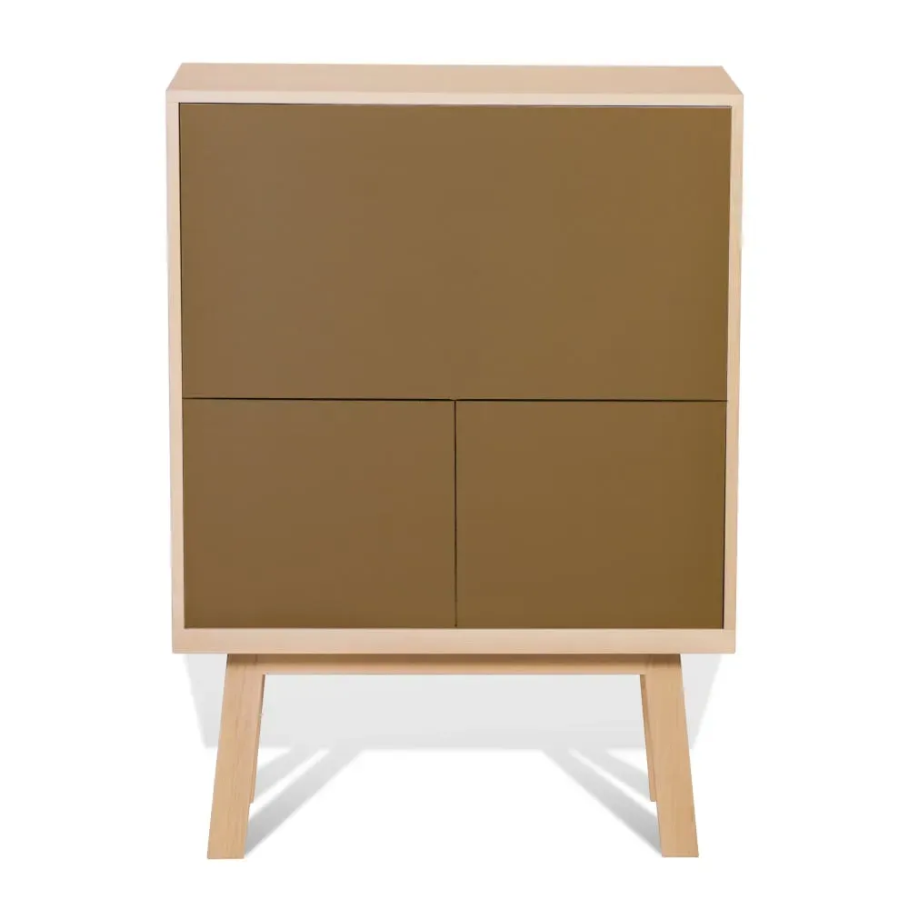 Bureau secrétaire avec rangement de 90 cm de large, en frêne
