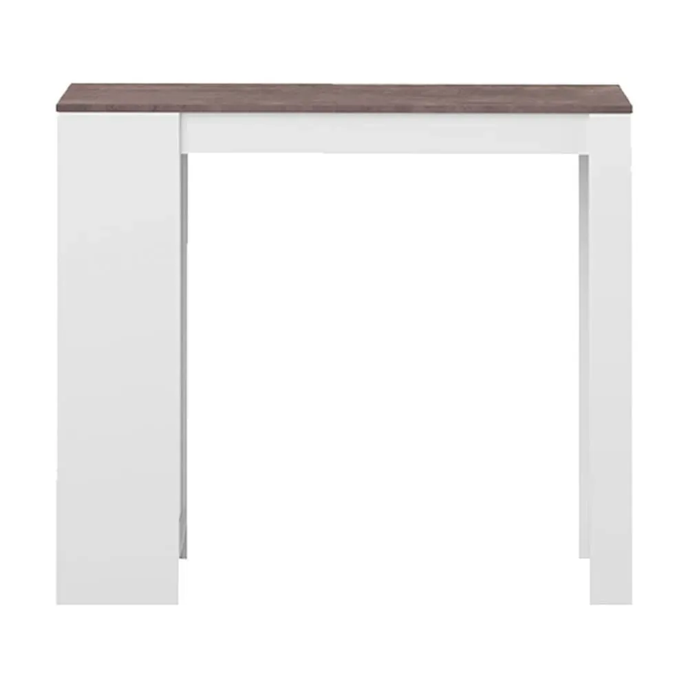 Table bar effet bois blanc et béton