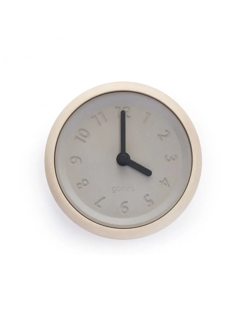 Horloge murale en bois et béton aiguilles noires