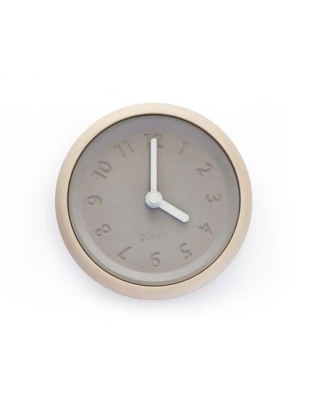 Horloge murale en bois et béton aiguilles blanches