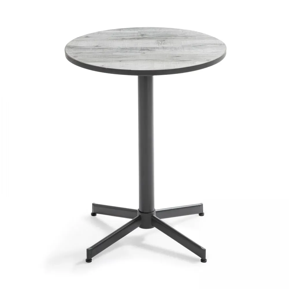 Table de jardin bistrot ronde gris