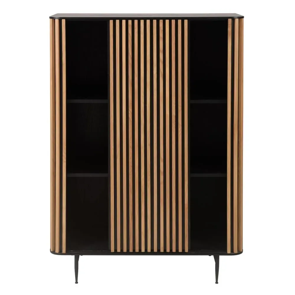 Buffet haut plaqué chêne,1 porte coulissante LINEA