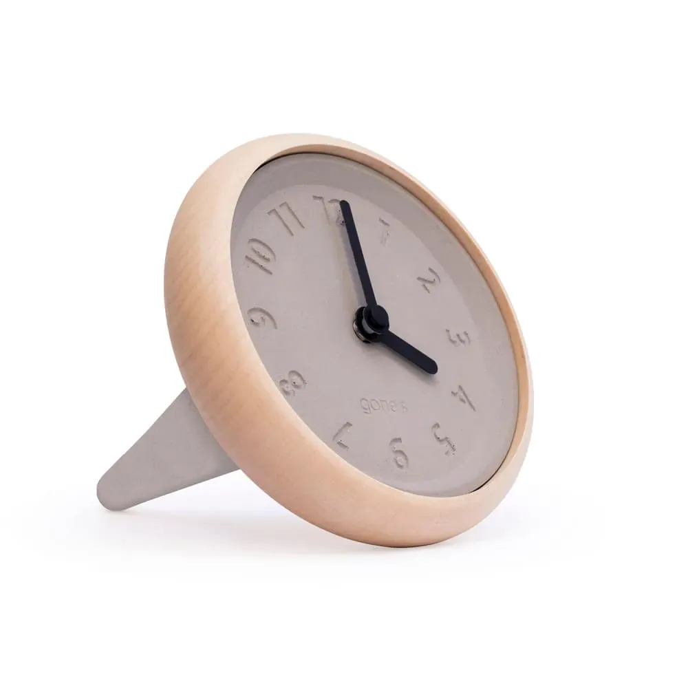 Horloge de table en bois et béton