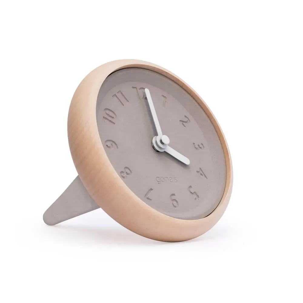 Horloge de table en bois et béton