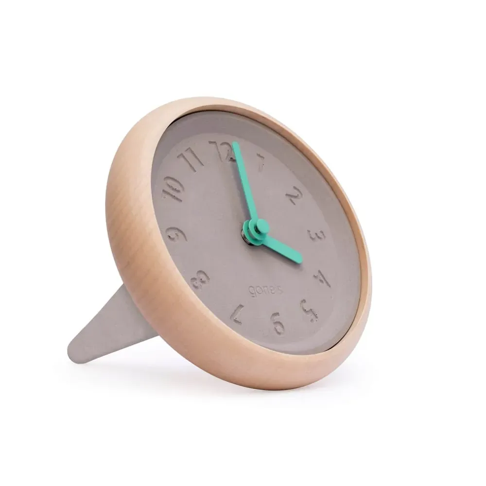 Horloge de table en bois et béton