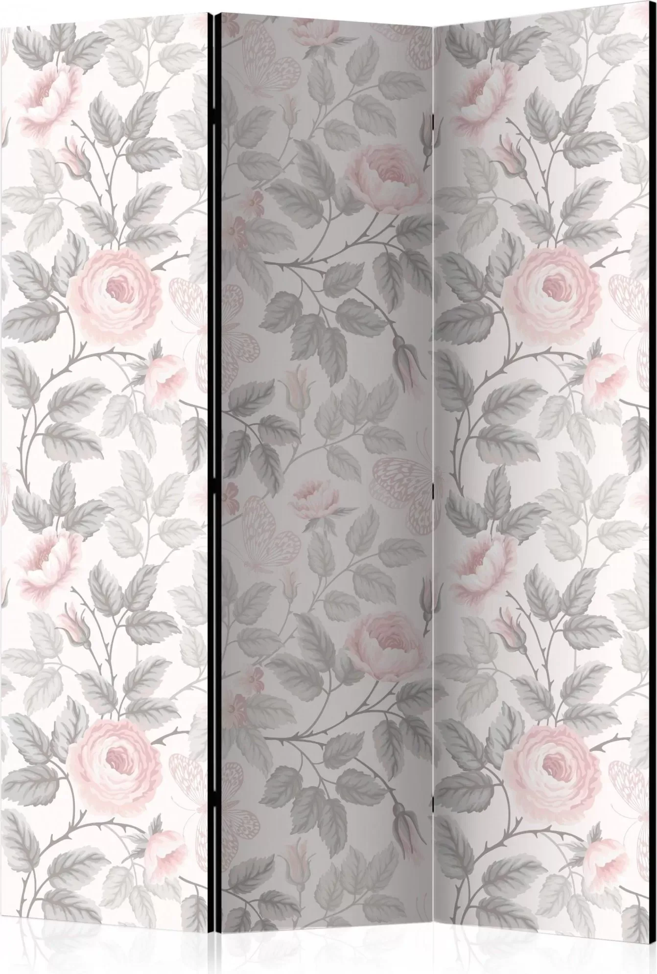 Paravent Fleurs Toile intissée Rose