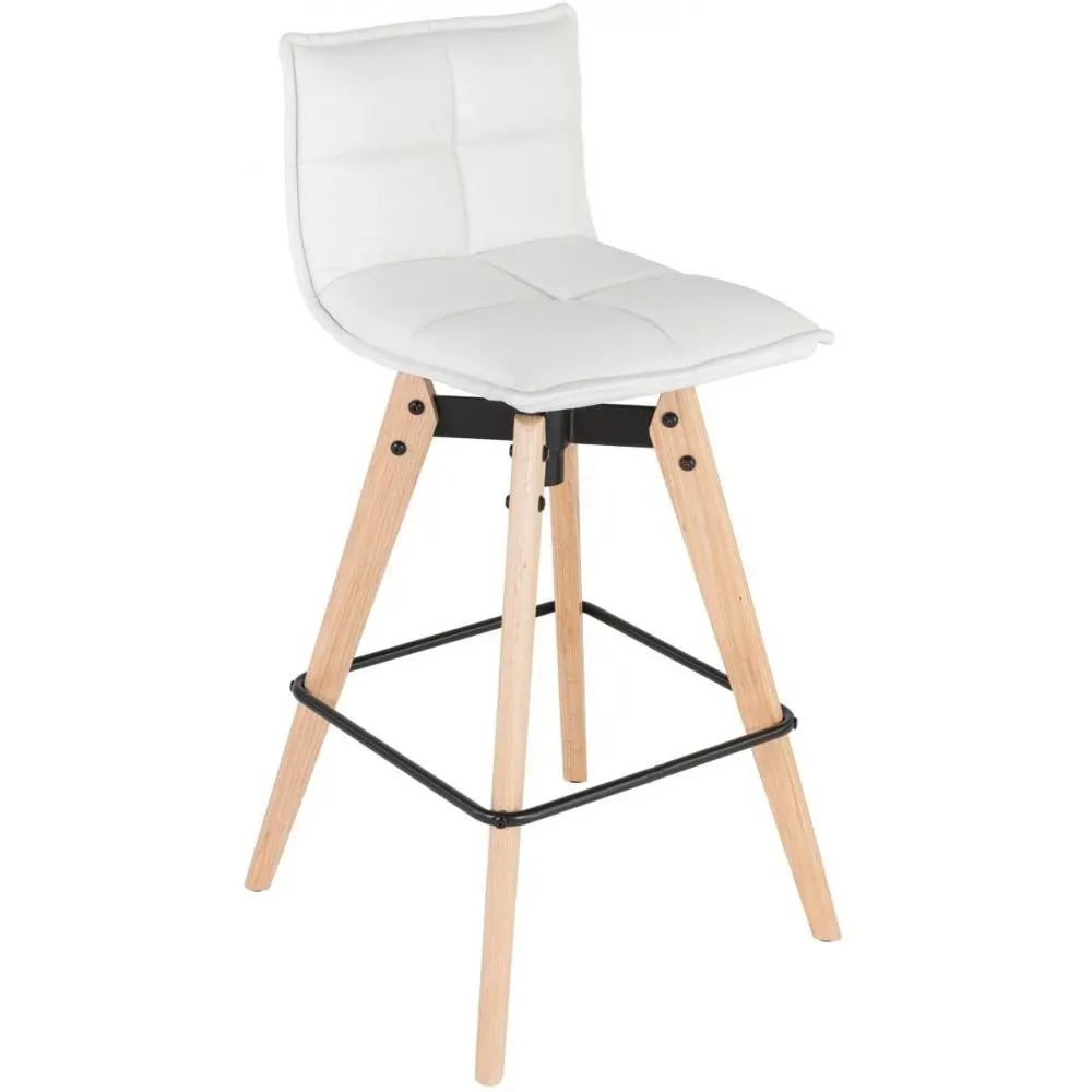 Chaise de bar design blanche imitation cuir MAE