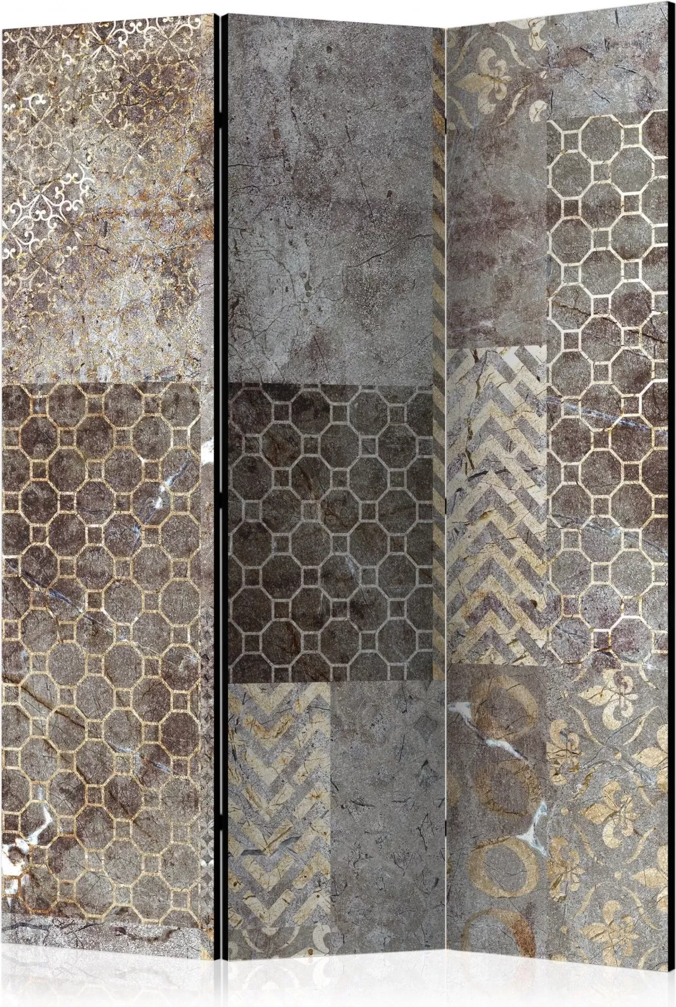 Paravent trompe l'œil Toile intissée Gris