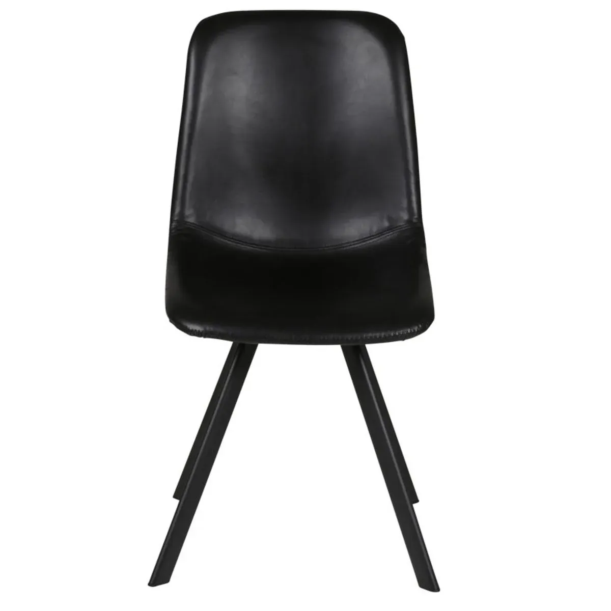 Chaise imitation cuir noire Carl